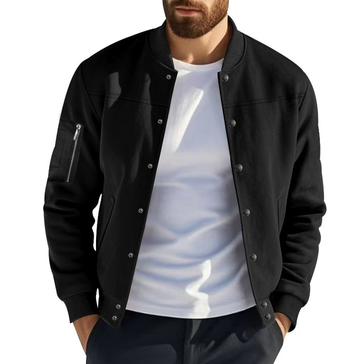 Herren modische Collegejacke mit praktischen Reißverschlusstaschen und elastischen Bündchen Drune