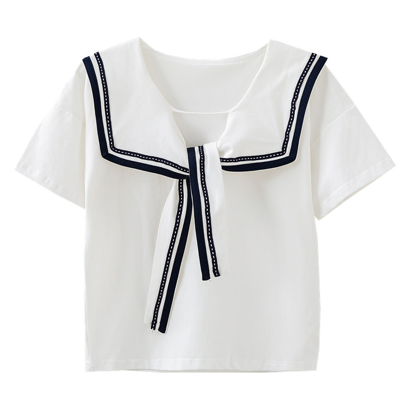 Mädchen Matrosenbluse mit modernem Kragen und Rüschendetails Drune
