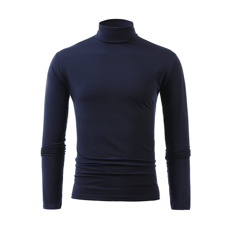Herren nan schlankes Rollkragen-Langarmshirt aus feinem Baumwoll-Stretch Slim Fit Drune