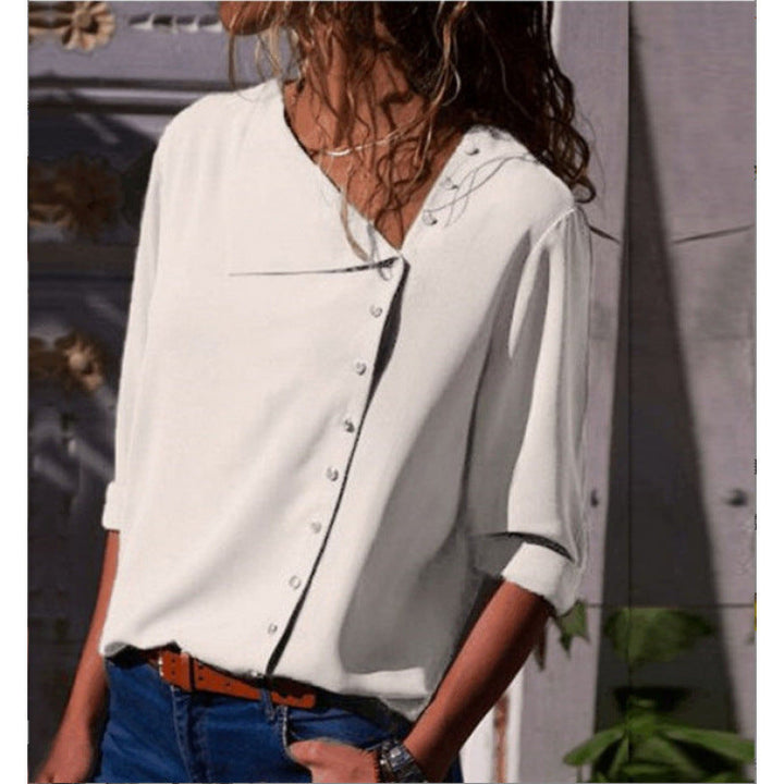 Damen Button-Up Relaxed Fit Bluse Drune