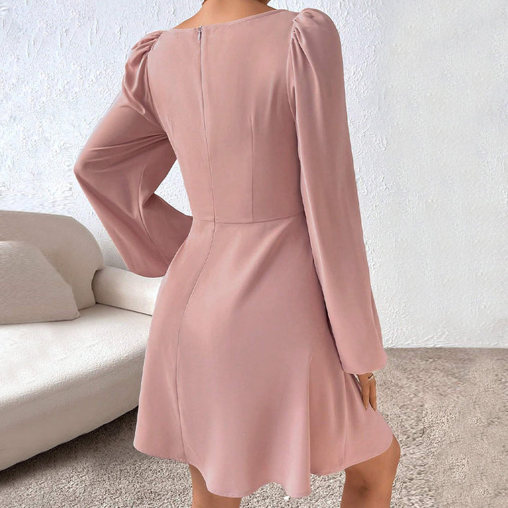 Damen Minikleid mit Rüschendetails und schickem Puffärmeln Drune