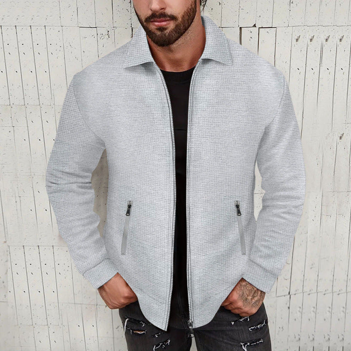 Herren modische Sweatjacke mit strukturierter Oberfläche und praktischen Reißverschlusstaschen Drune