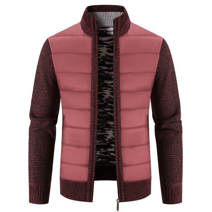 Herren hybride Steppjacke mit modischem Strickdesign Drune