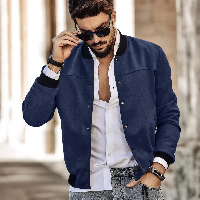 Herren modische Bomberjacke mit praktischen Taschen und elastischen Bündchen Drune