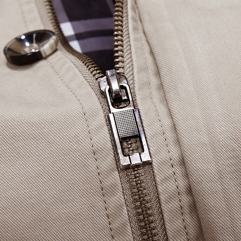 Herren nan wasserabweisende Kapuzen-Fieldjacke mit kariertem Thermofutter, verdeckter Reißverschlussleiste und funktionalen Taschen Drune
