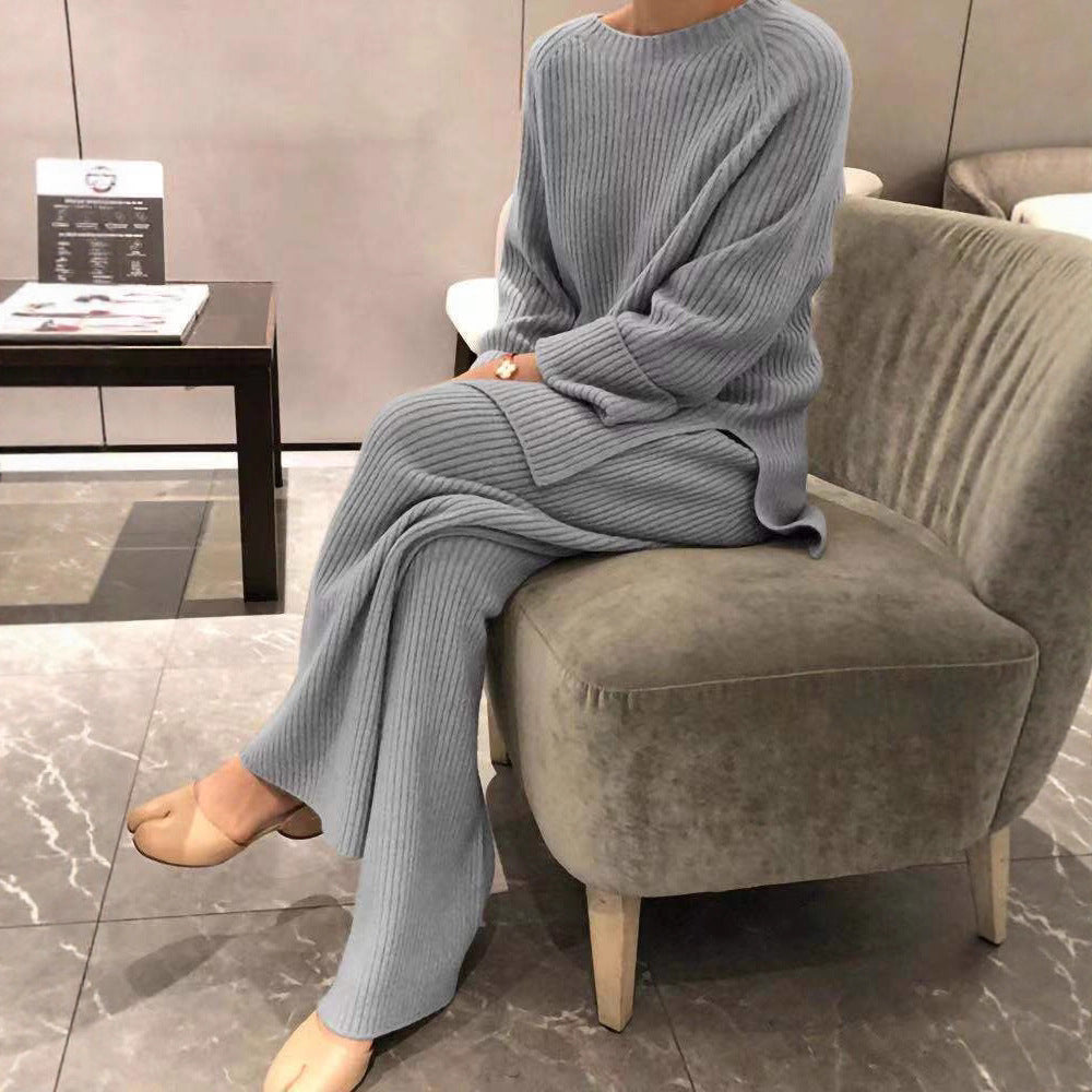 Damen Strickanzug mit weichem Rippenmuster und weitem Schnitt Drune