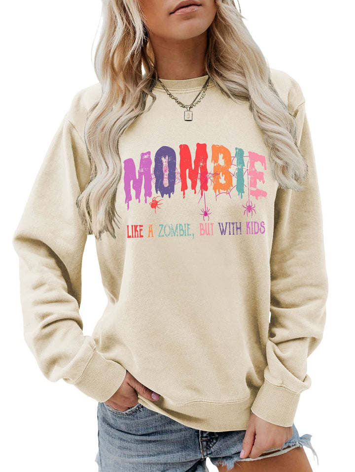 Damen Sweatshirt mit kreativem Zombie-Motiv Drune