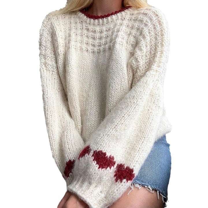 Damen Strickpullover mit trendigem Herzdesign Drune