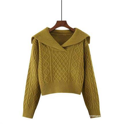 Damen Strickpullover mit weitem Kragen und raffiniertem Zopfmuster Drune