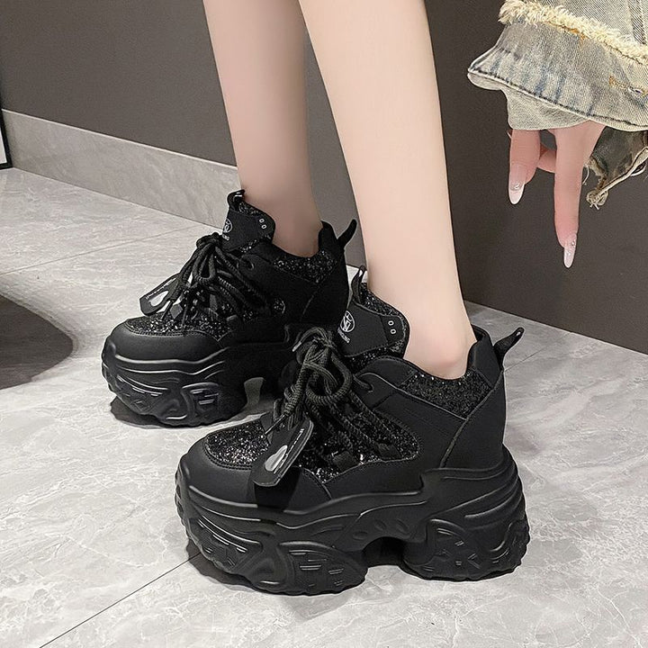 Damen High-Top Sneakers mit glitzernden Akzenten und robustem Profil Drune