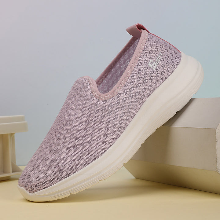 Damen nan ultraleichter Strick-Schlupfschuh mit nahtlosem Obermaterial, gepolsterter Komfortsohle und flexibler Laufsohle Drune