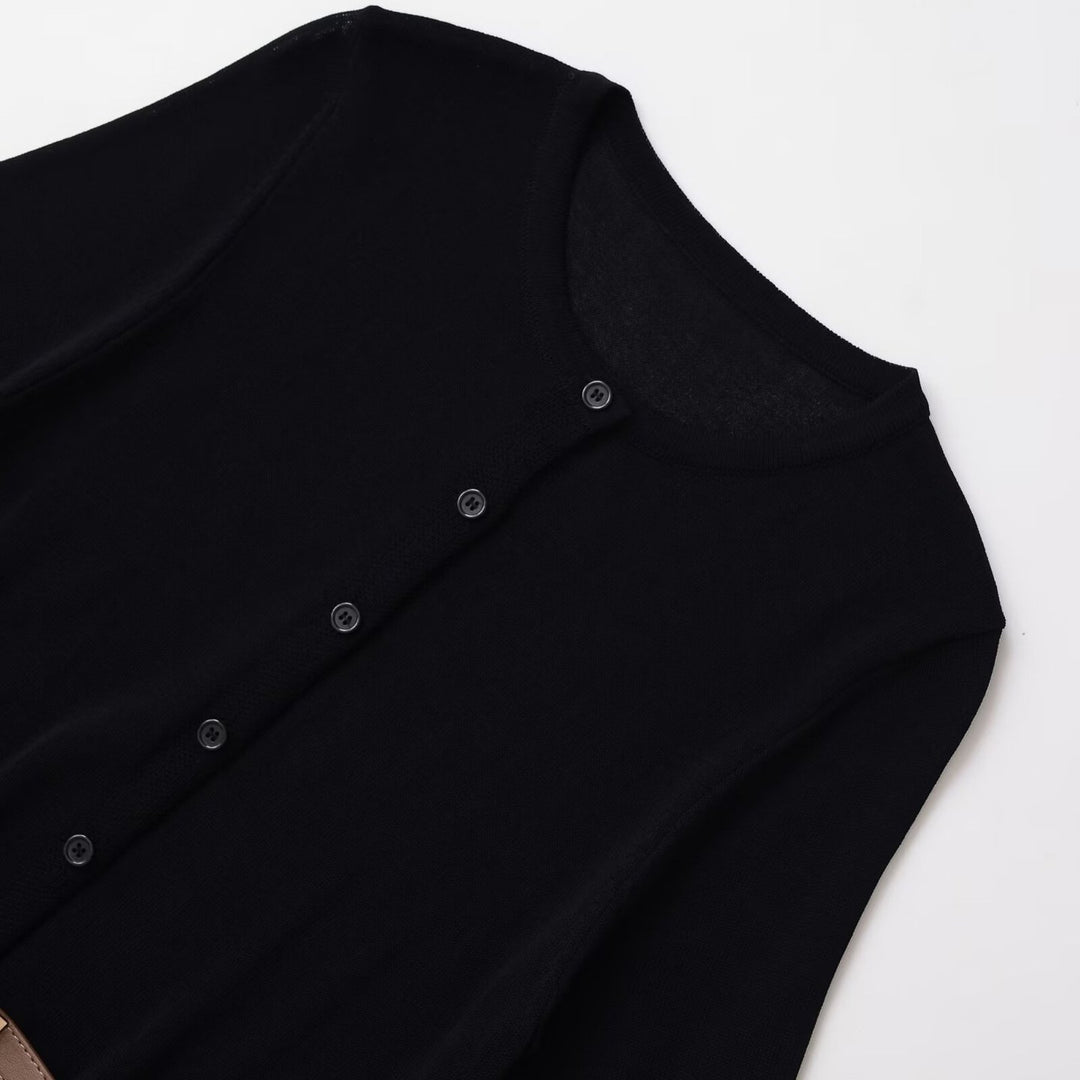 Damen elegante Strickjacke mit tailliertem Design Drune