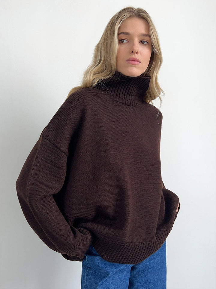 Damen Pullover mit hochschließendem Kragen und lässigem Schnitt Drune