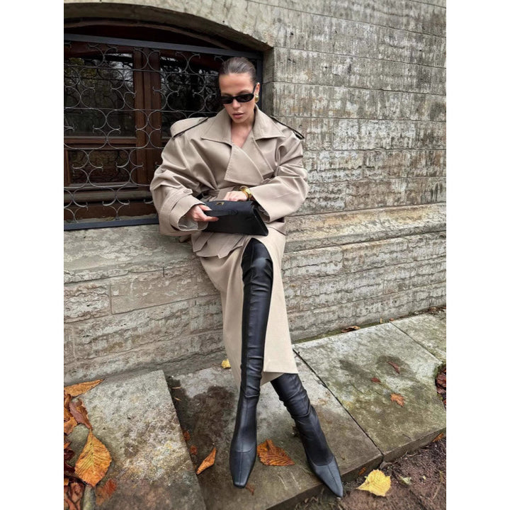 Damen Übergröße Trenchcoat Drune