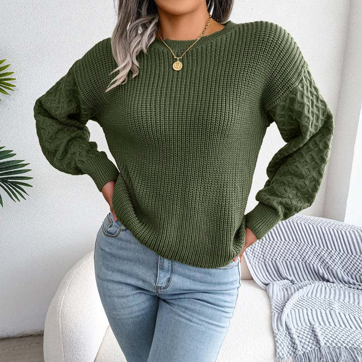 Drune | Schlichter Pullover Aus Einfarbigem Strickdesign
