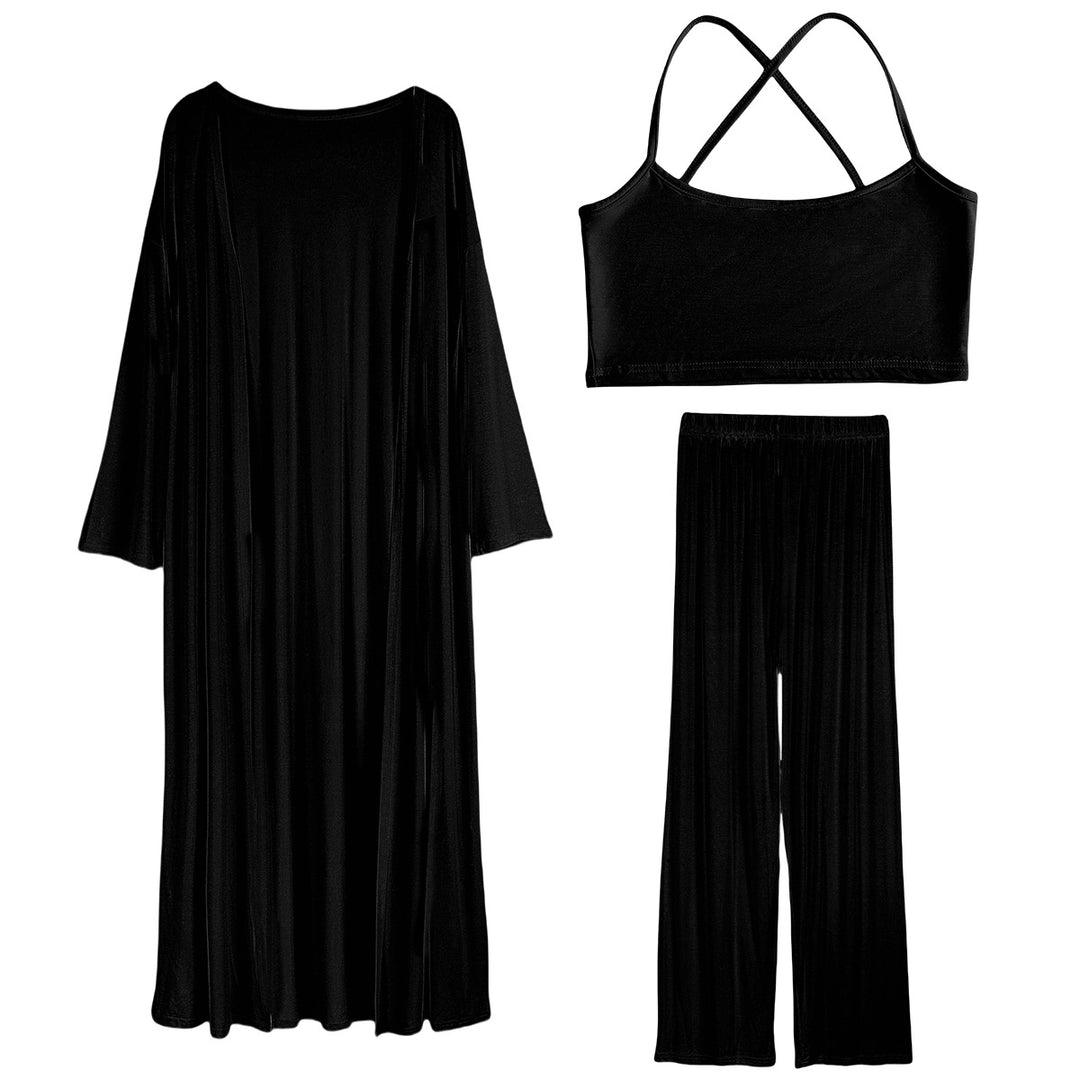 Damen gemütliches Lounge-Set mit offener Jacke Drune