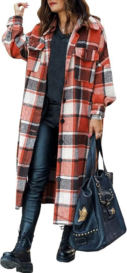 Damen Long-Blusenjacke im karrieren Design Drune