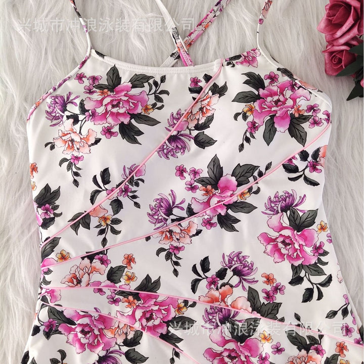 Damen Floraler Sportbadeanzug mit rückenfreier Silhouette Drune