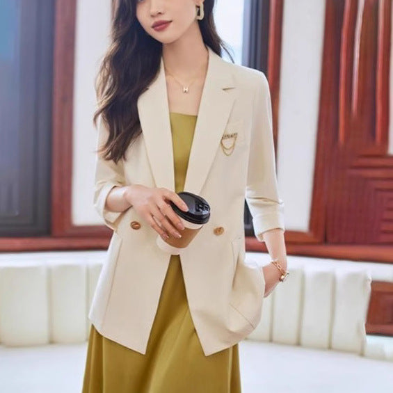 Damen modischer Blazer mit eleganten Knopfdetails Drune