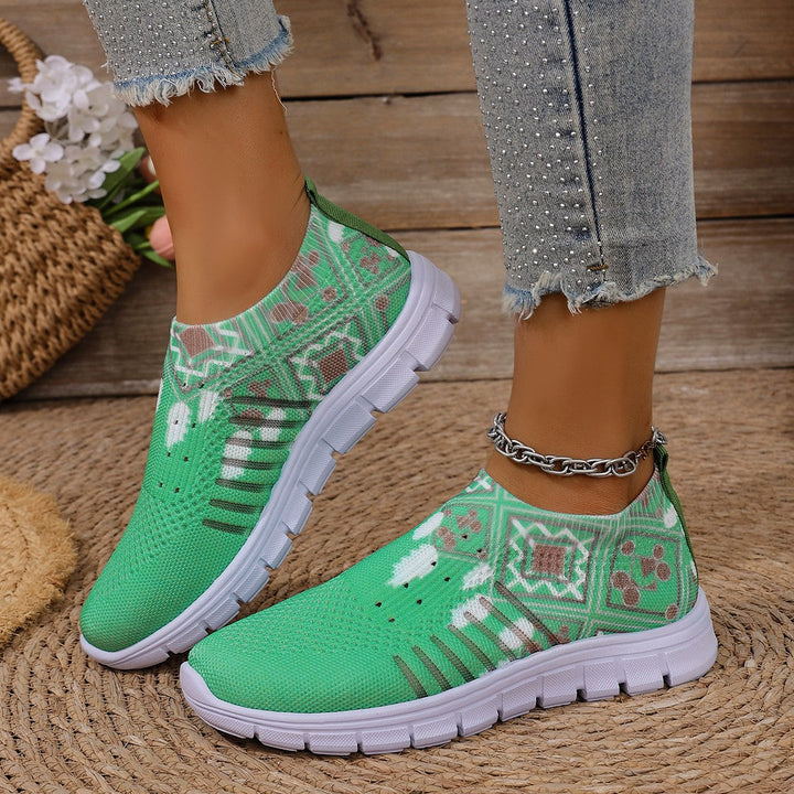 Damen moderne Slip-On Sneakers mit atmungsaktivem Stretch-Obermaterial Drune