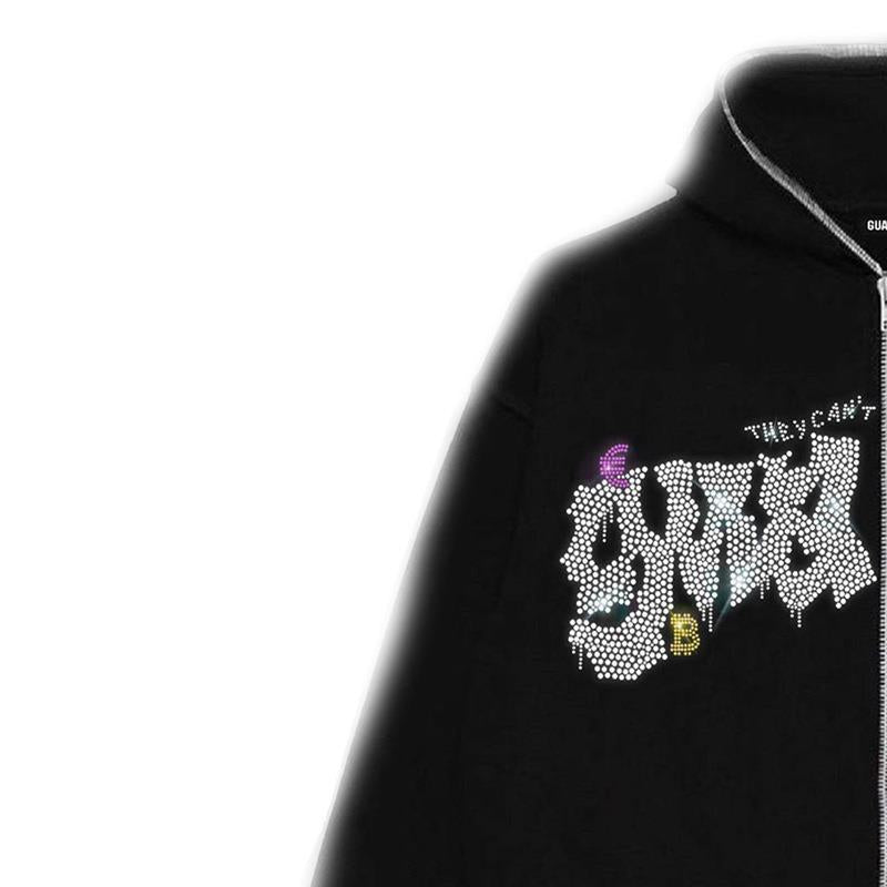 Damen Kapuzenjacke mit elegantem Glitzerdesign und durchgehendem Reißverschluss Drune