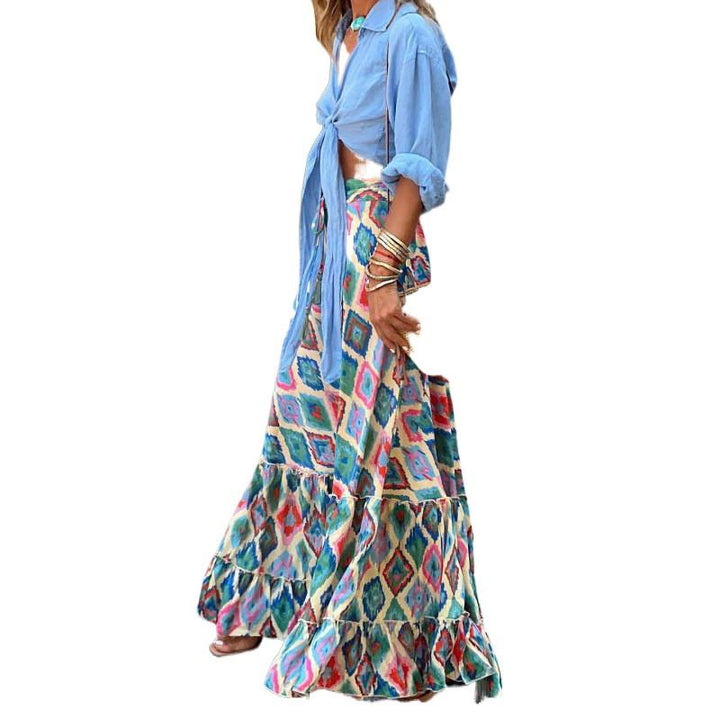 Damen Maxikleid mit fröhlichem Muster Drune