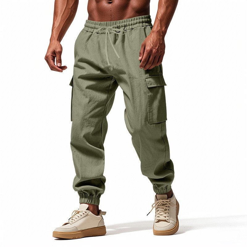 Herren Cargo-Jogginghose mit seitlichen Reißverschlusstaschen und elastischem Bund Drune