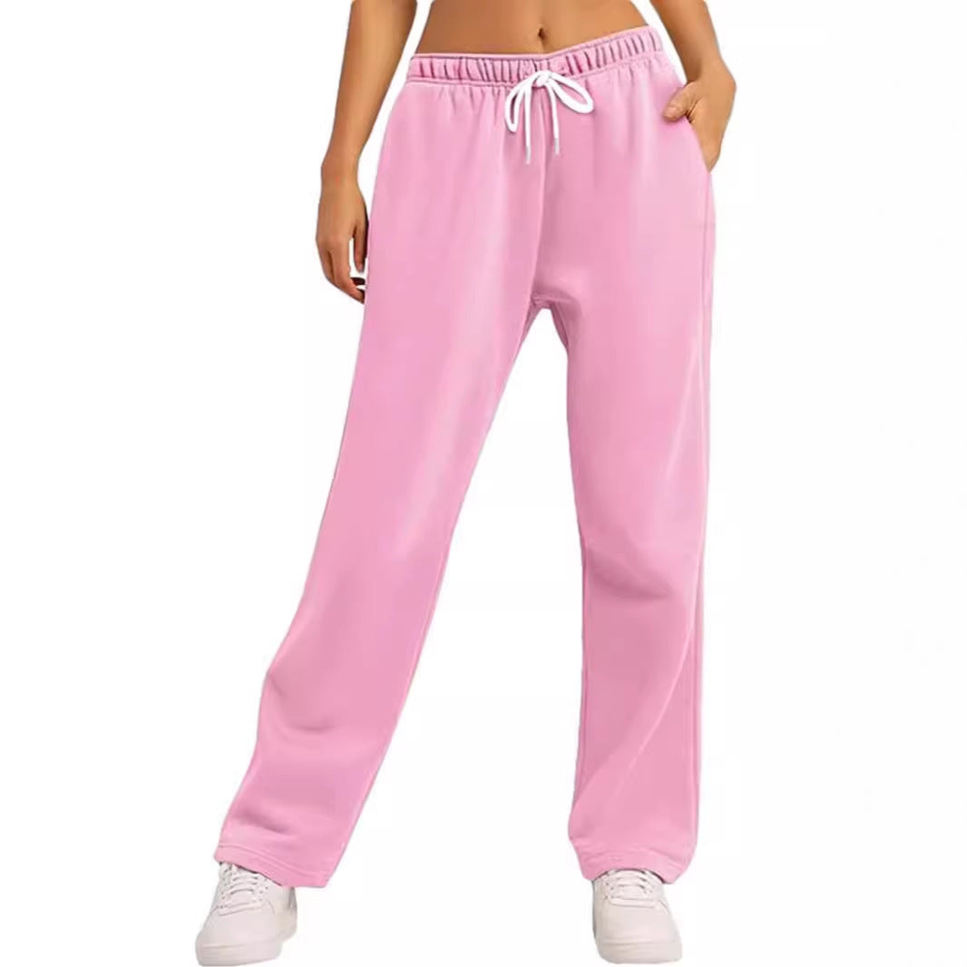 Damen bequeme Sporthose mit elastischem Bund und seitlichen Taschen Drune