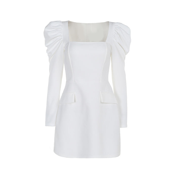 Damen elegantes Minikleid mit Puffärmeln und tailliertem Schnitt Drune
