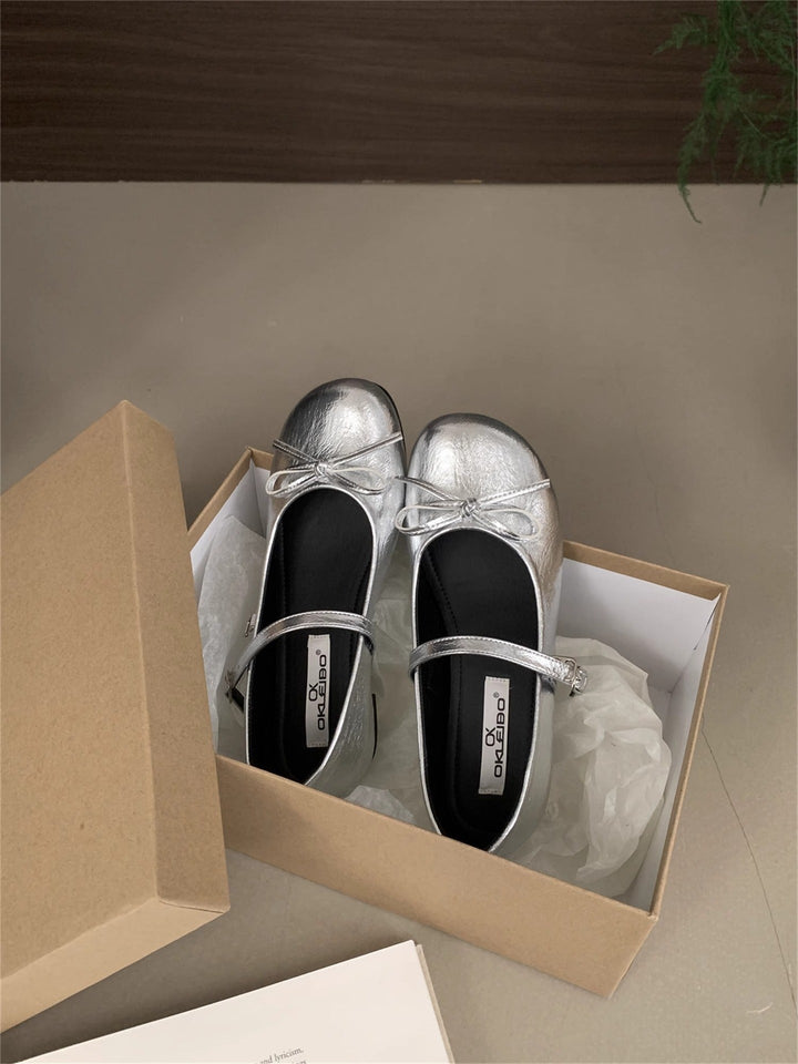 Damen Ballerinas mit elegantem Riemchen und zierlichem Schleifendetail Drune