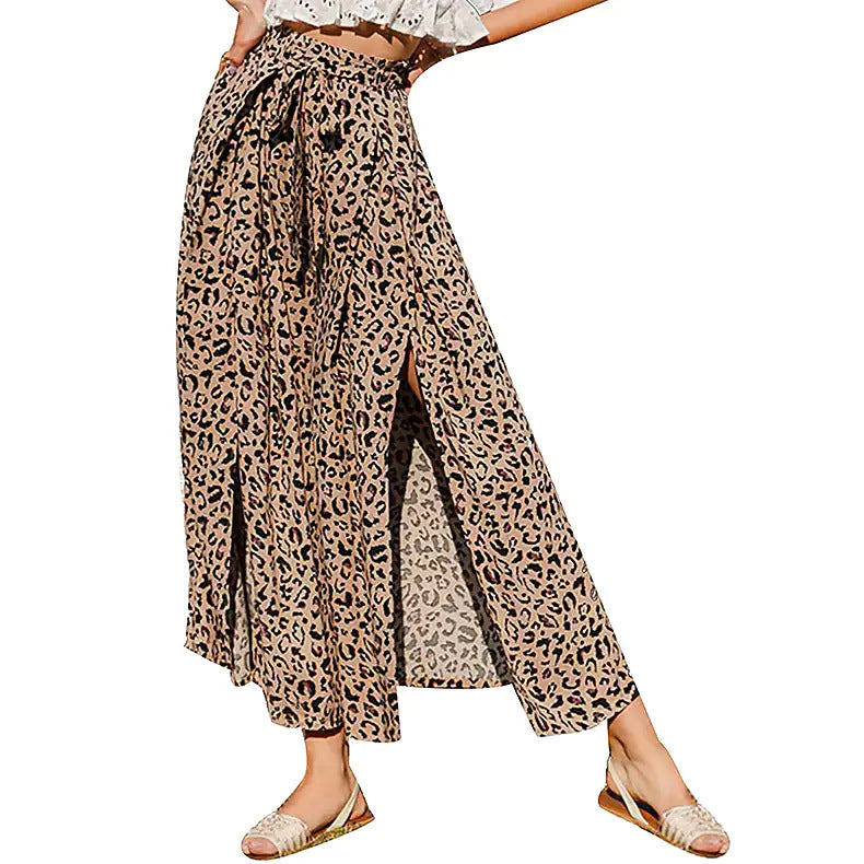 Damen Weite Palazzo-Hose mit floralem Design und elastischem Bund Drune