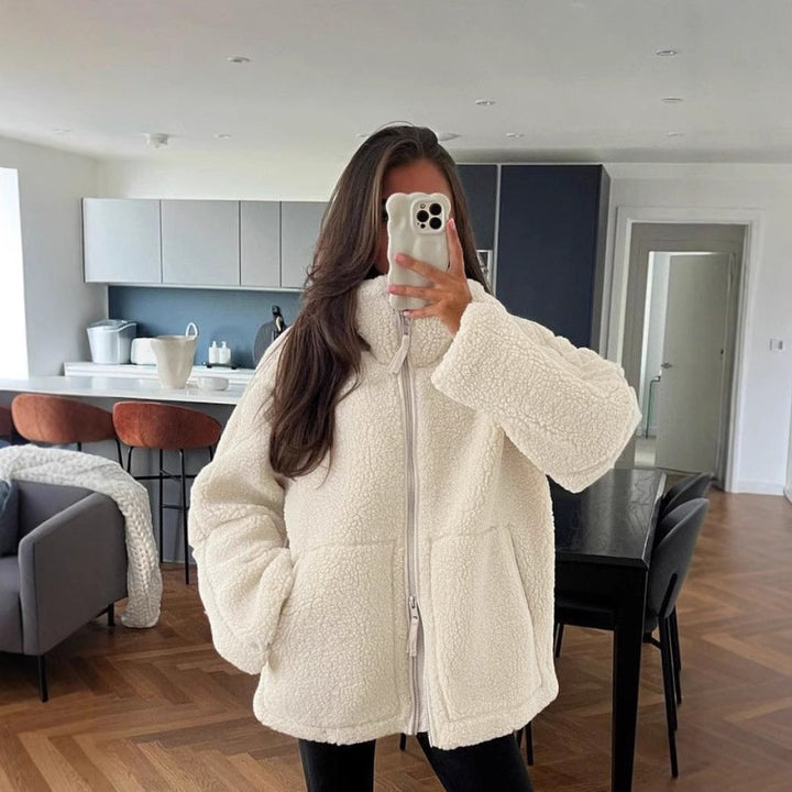 Damen kuschelige Fleecejacke Drune