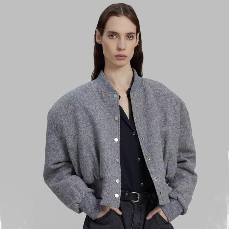 Damen modische Oversized-Jacke aus Wollmix Drune