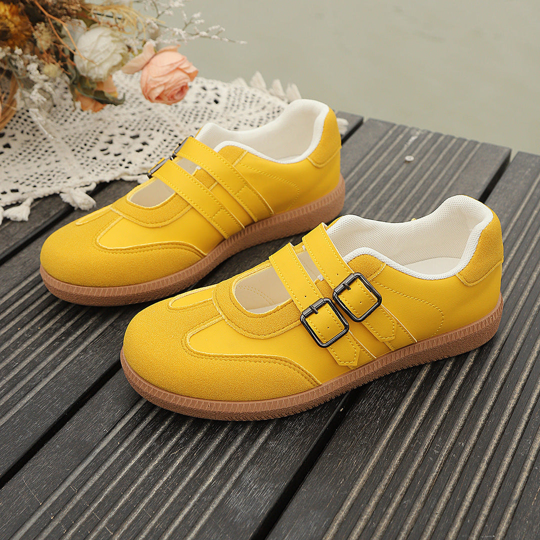 Damen Komfortable Sneakers mit doppeltem Klettverschluss Drune