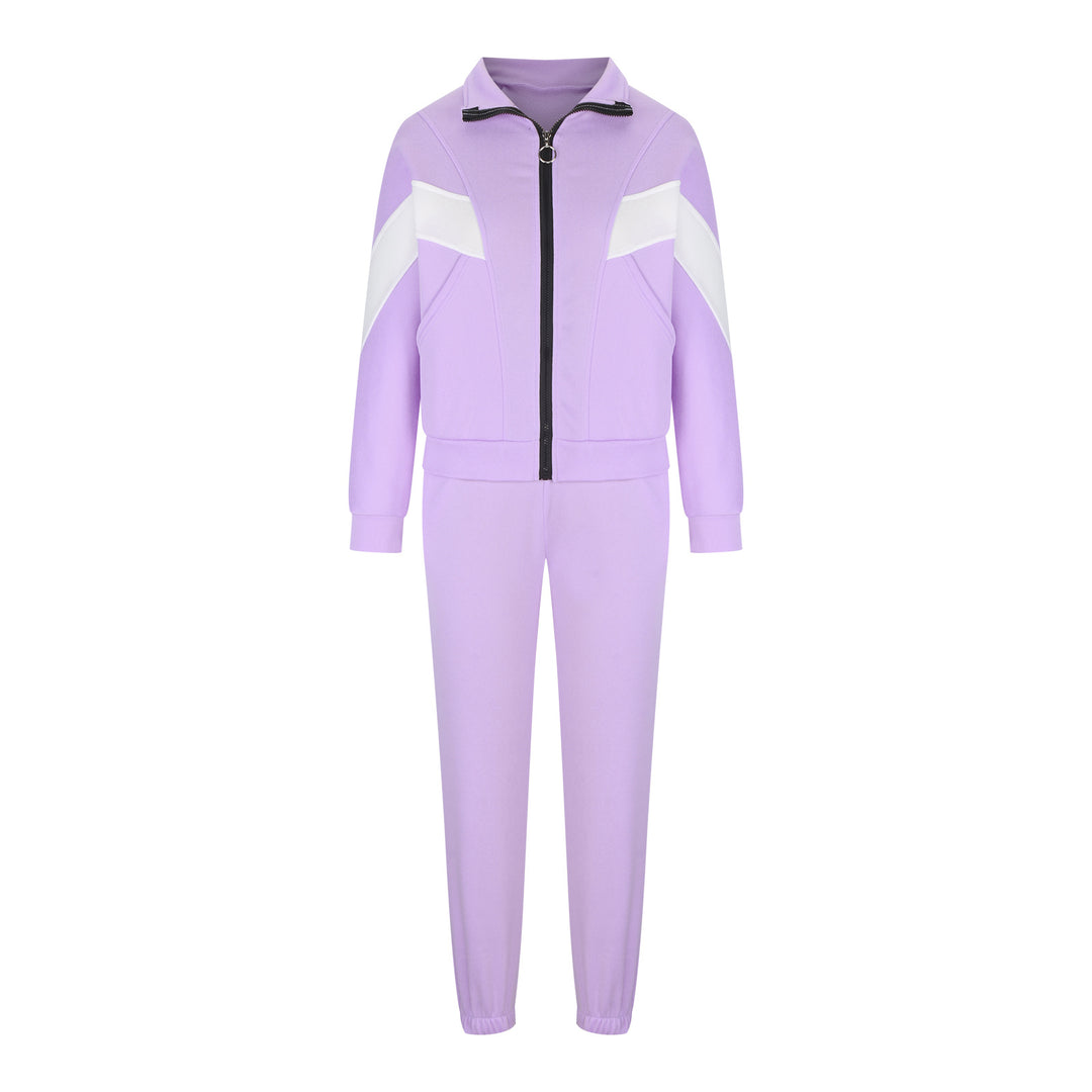 Damen nan athletisches Trainingsset mit Ring-Zipper, eingesetzten Taschen und kontrastierenden Arm-Panels Drune