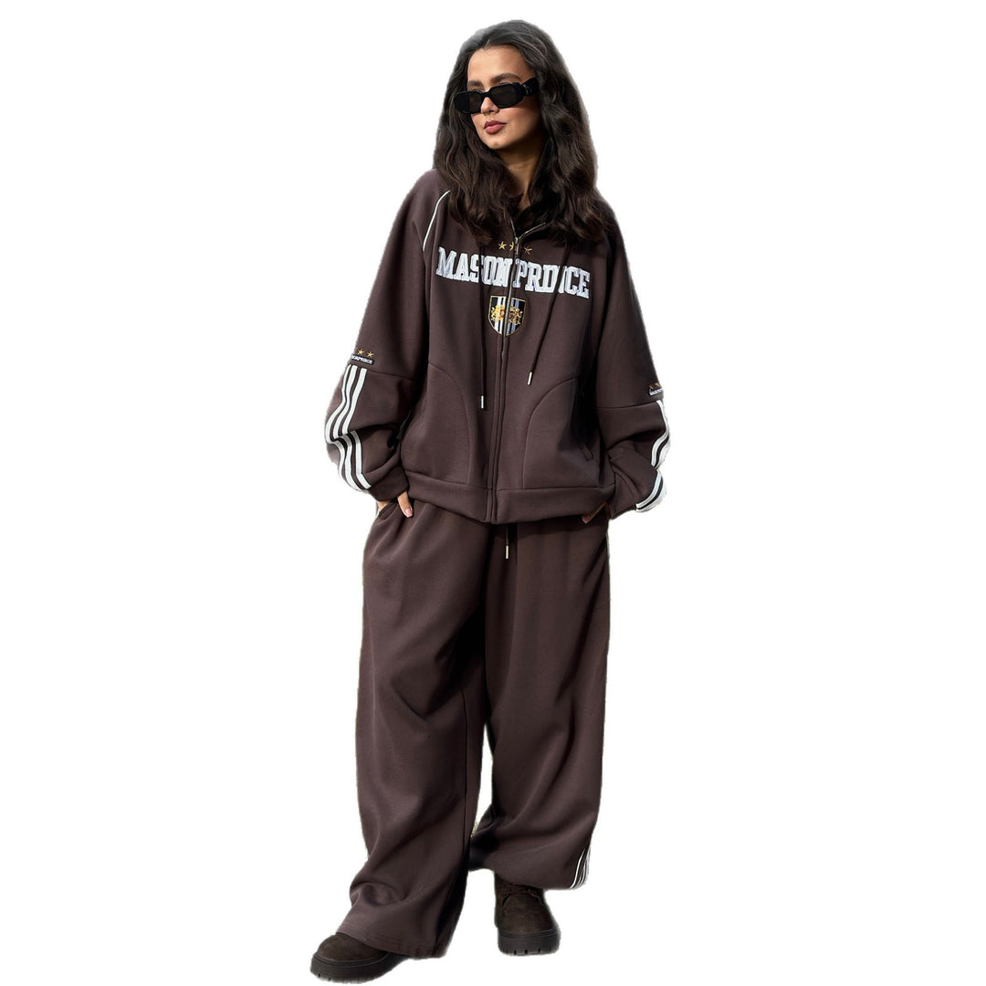 Damen Lässiger und modischer Sweatsuit mit Kapuze Drune