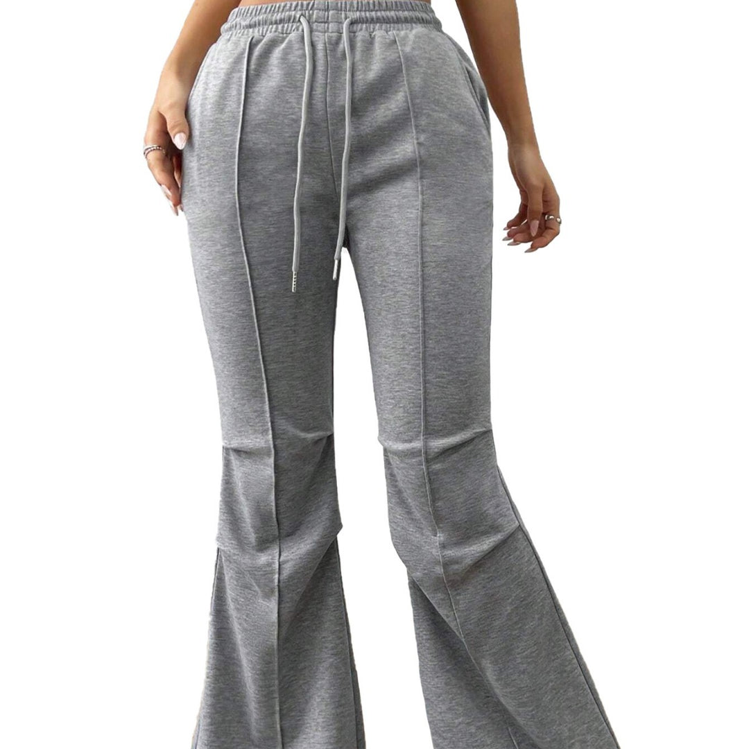 Damen weite Jogginghose mit elastischem Bund und ausgestelltem Bein Drune