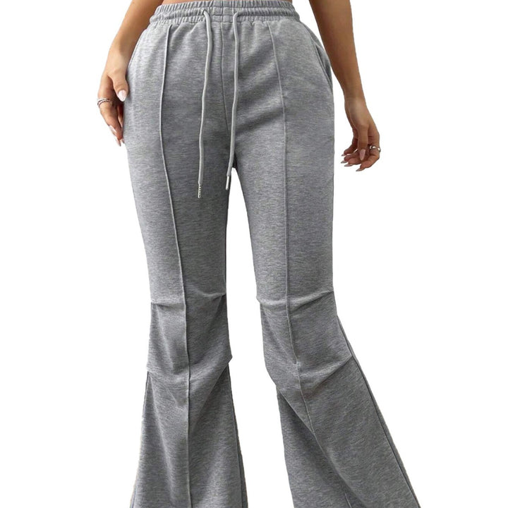 Damen weite Jogginghose mit elastischem Bund und ausgestelltem Bein Drune