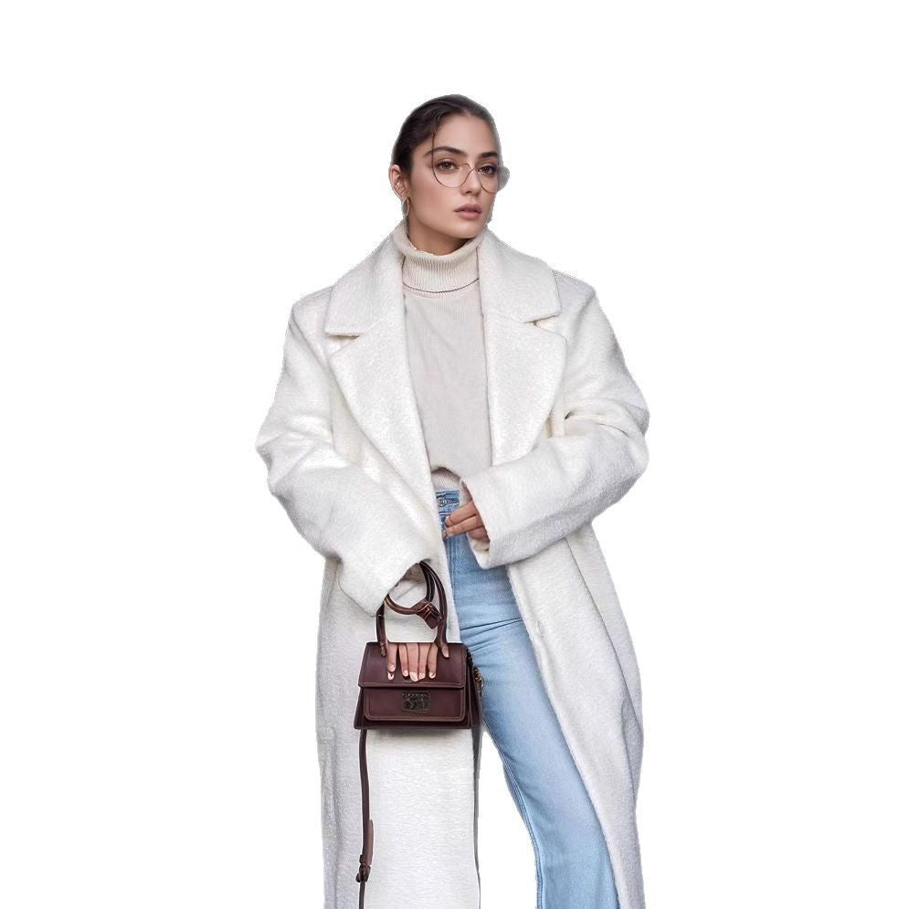 Damen Oversized Plüschmantel Drune