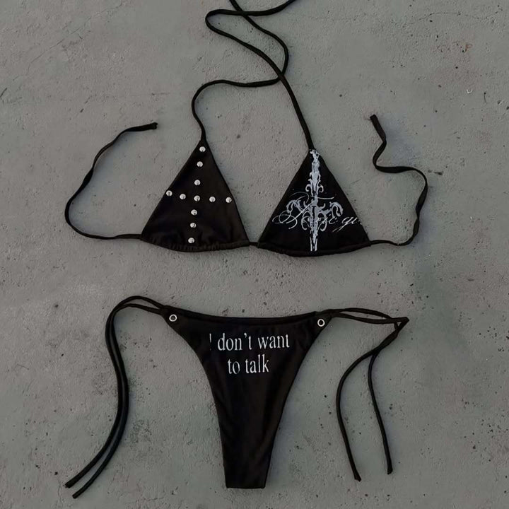 Damen Triangel-Bikini mit auffälligen Details Drune