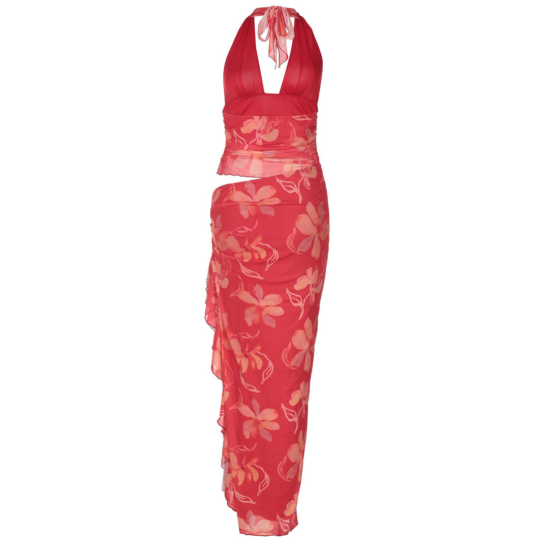 Damen Wickelkleid mit floralem Design und raffiniertem Schnitt Drune