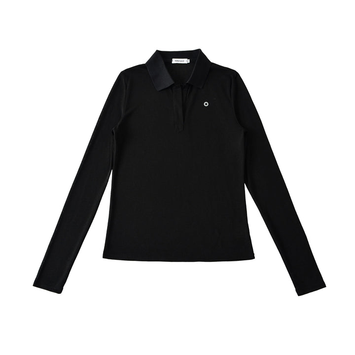 Damen Langarm-Polohemd mit modernem Kragen und hochqualitativem Materialmix Drune