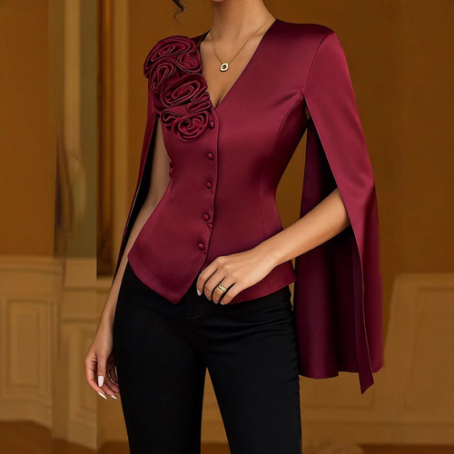 Damen schicke Bluse mit Glanz Drune