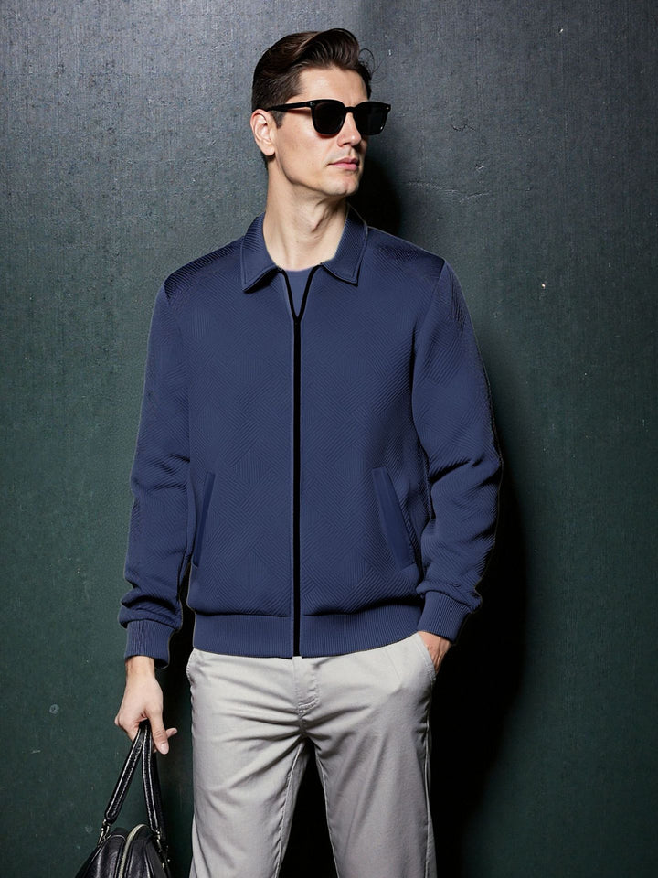 Herren sportliche Jacke mit strukturiertem Design und modernem Kragen Drune