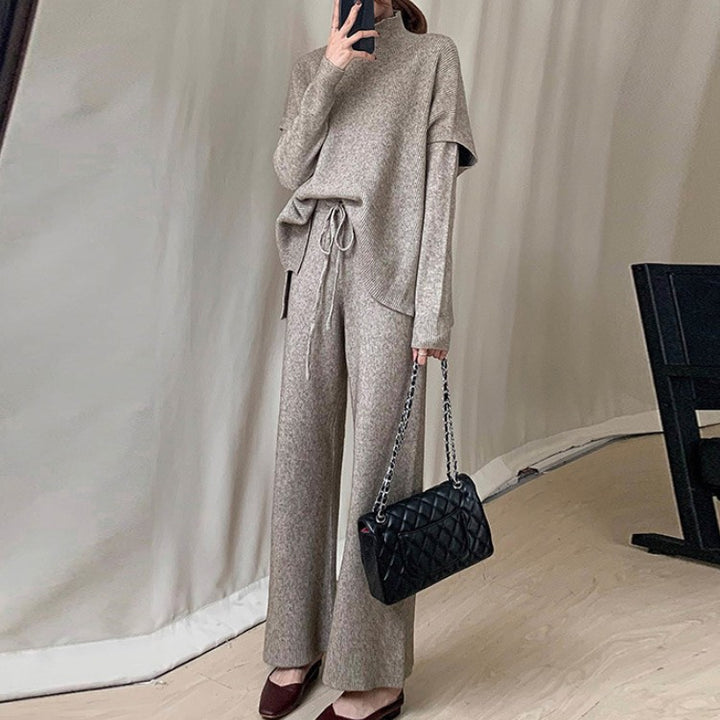 Damen lässiges Strickensemble mit weitem Schnitt Drune