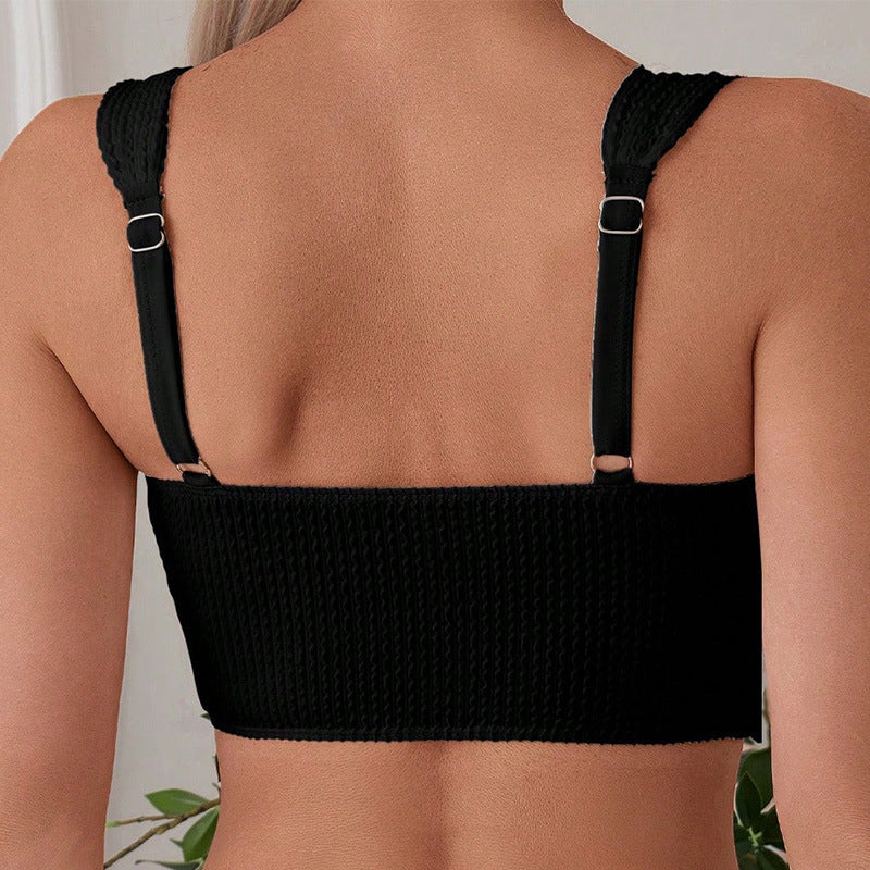 Damen Hoch tailliertes Bikiniset mit strukturiertem Oberteil Drune