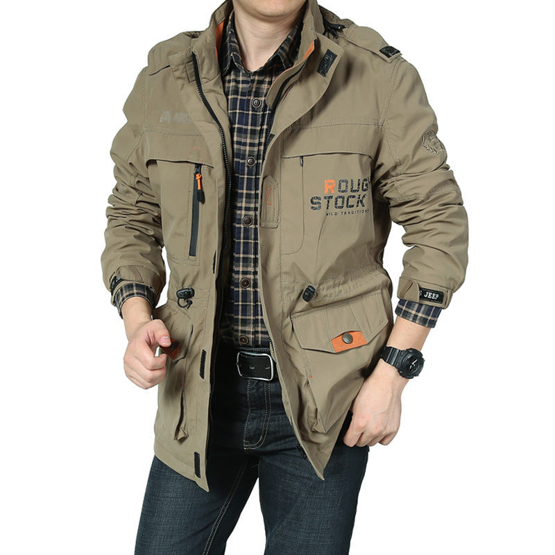 Herren nan leichte winddichte Fieldjacke mit atmungsaktivem Meshinnenfutter, zahlreichen Reißverschluss- und Klappentaschen sowie verstellbaren Ärmelmanschetten Drune