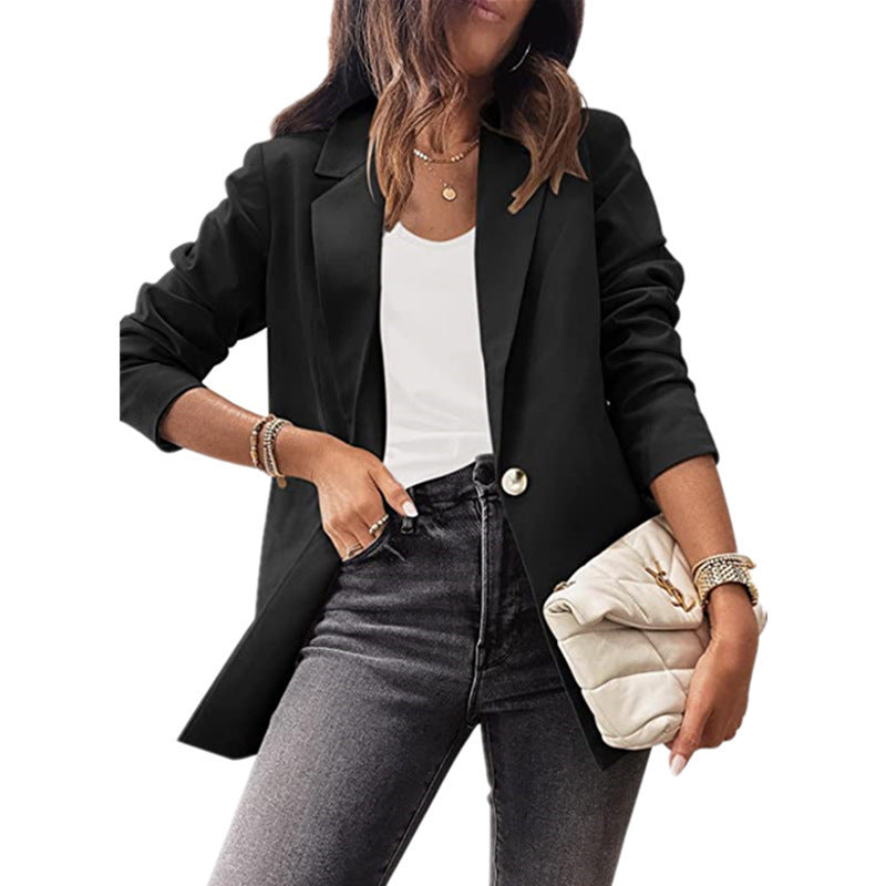 Damen eleganter Blazer mit modischem Schnitt und praktischen Taschen Drune