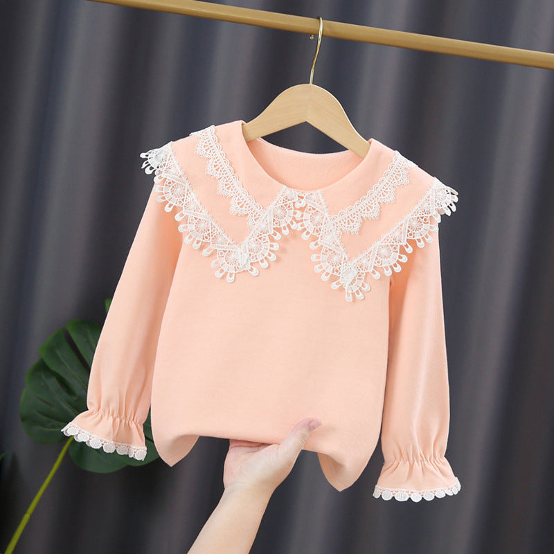 Damen Sweatshirt mit hohem Spitzenkragen Drune