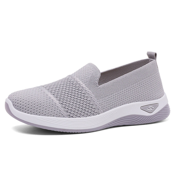 Damen nan gestrickter Slip-On Komfortsneaker mit sockenähnlicher Passform, atmungsaktivem Strickoberteil und stoßdämpfender EVA-Zwischensohle Drune